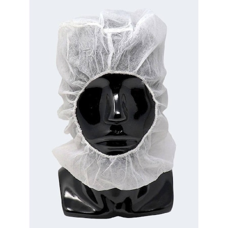 Umbo Polypropylene Hood, Combined Bouffant & Beard Guard Large, White, 1000/CS, 1000PK H264W-L